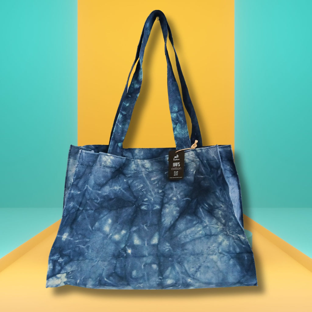 Handy Bag in Deep Sea Blue Stonewash Effect for Daily Use