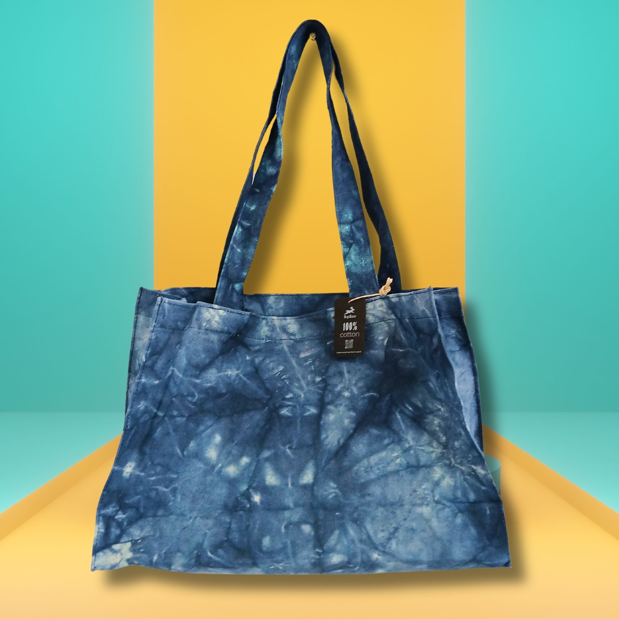 Handy Bag in Deep Sea Blue Stonewash Effect for Daily Use