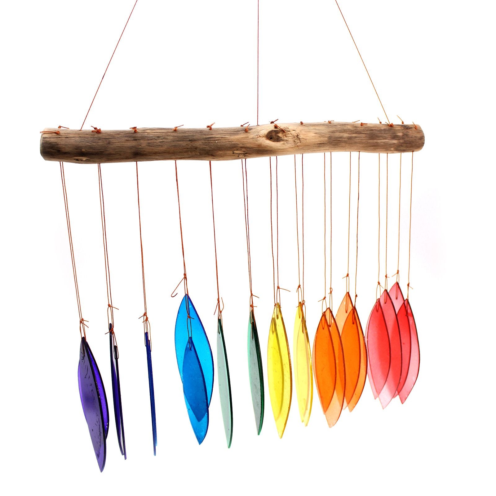 Rainbow Glass Chime Assorted Recycled Glass Wind Chimes