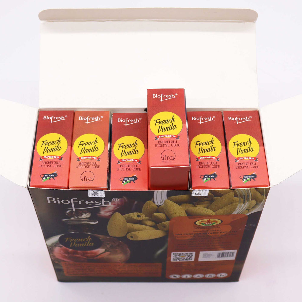 Biofresh Backflow Incense Cones French Vanilla Aroma Delight