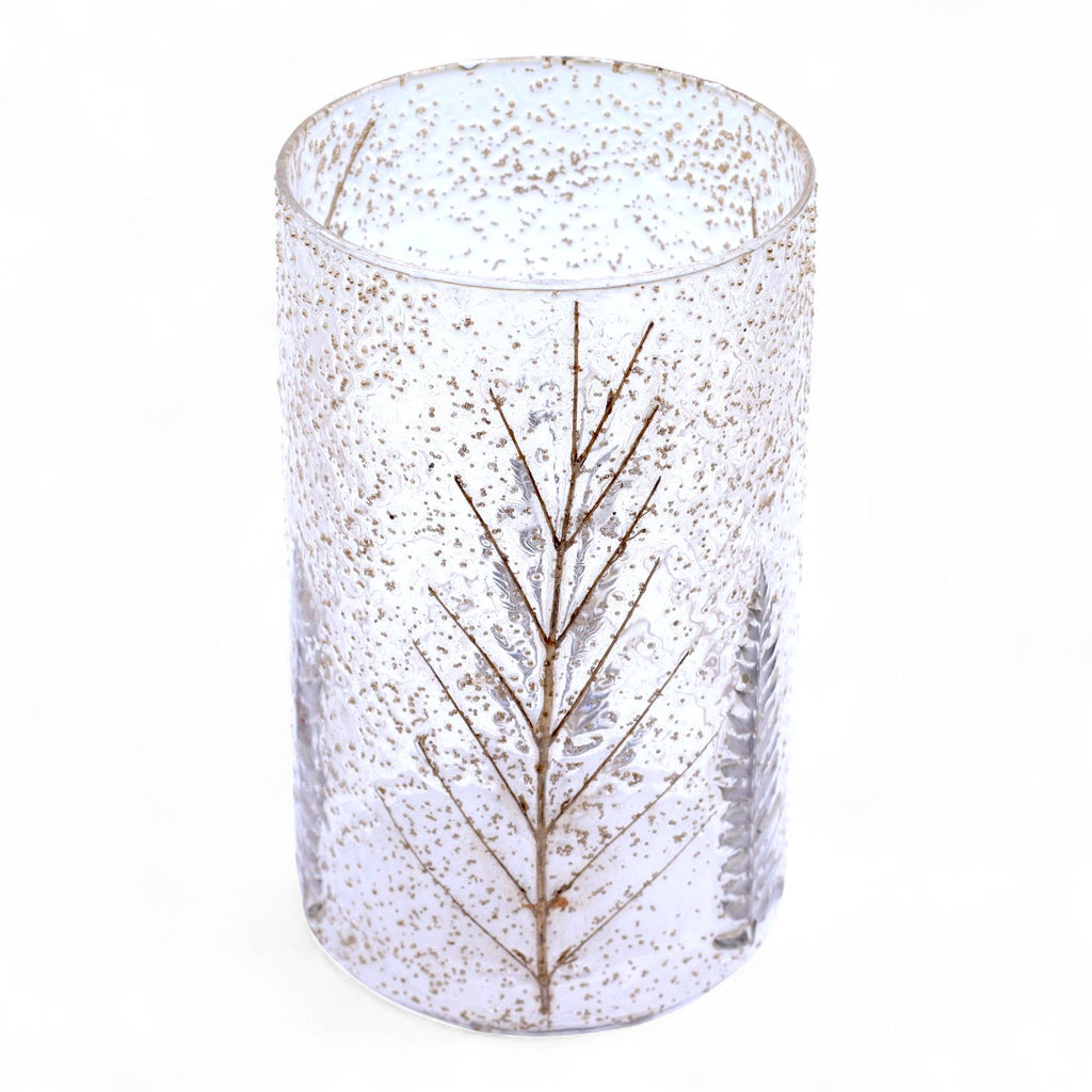 Natural Floral Glass Tall Vase Candle Holder Pino for Home Decor
