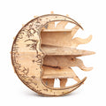 Sunrays & Moon 3 Tier Wall Shelf for Celestial Home Decor