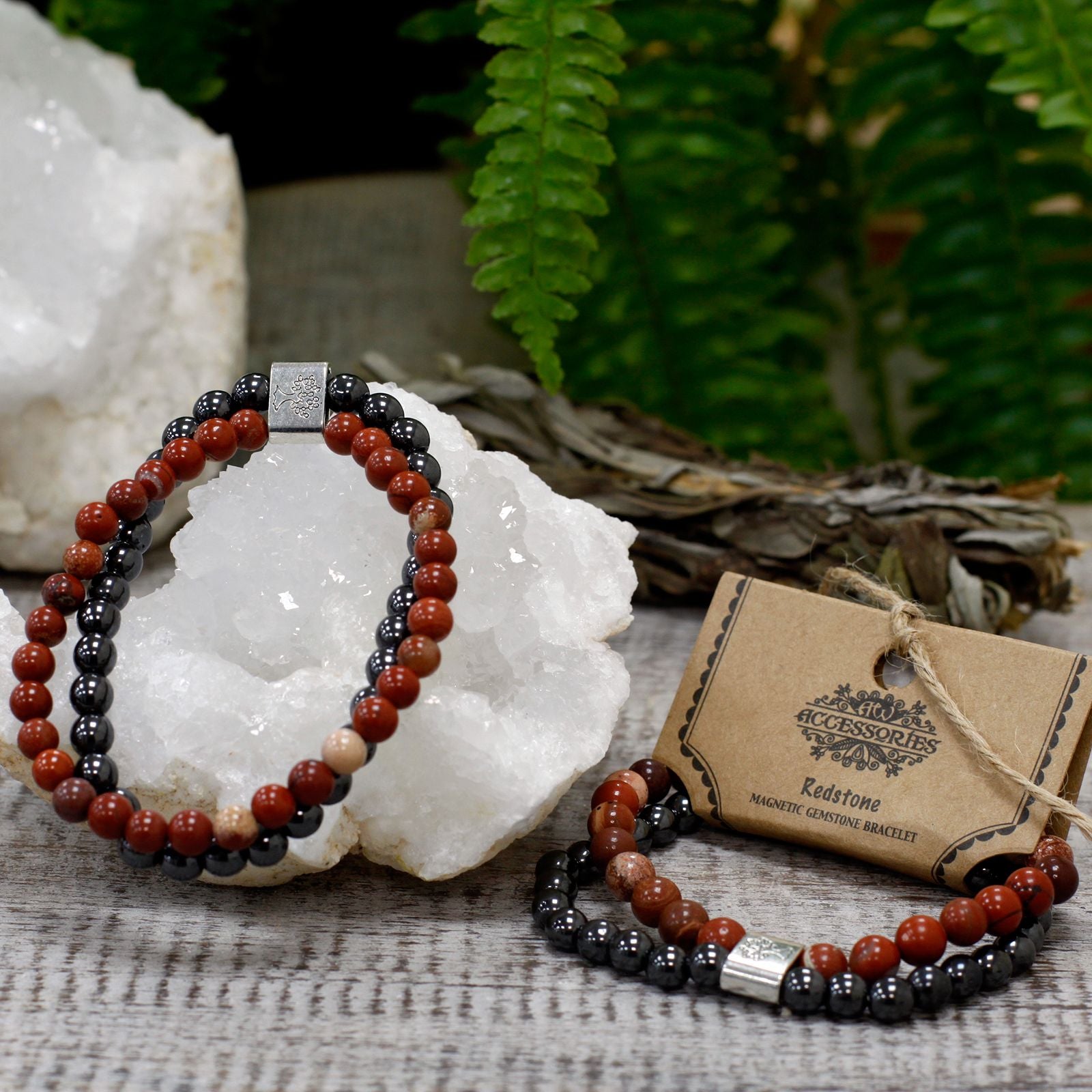 Magnetic Gemstone Bracelet in Redstone for Stylish Occasions