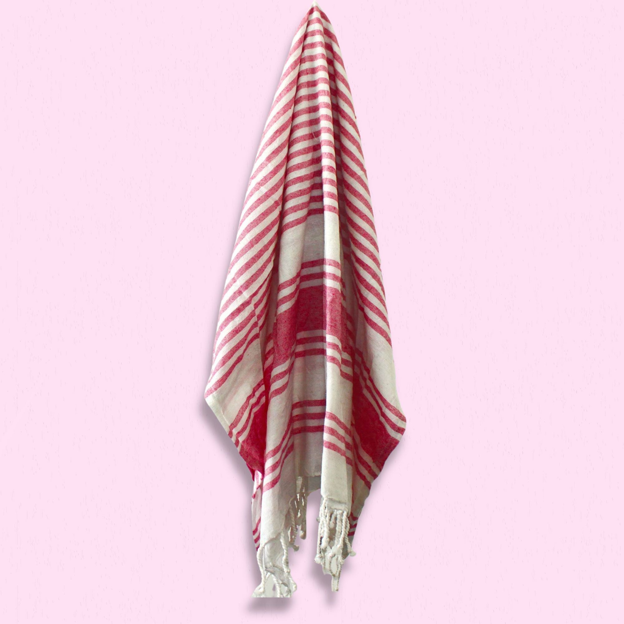 Hamman Spa Towel in Sunset Pink for Elegant Bathroom Decor
