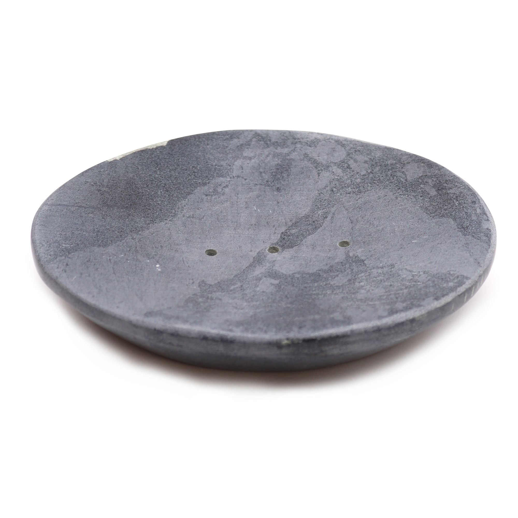 Grey Soapstone Soap Dish Classic Oval Design for Stylish Bathrooms