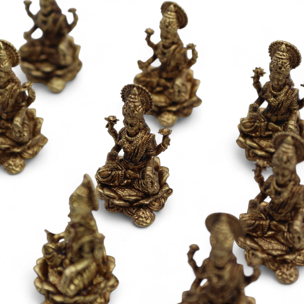 Brass Miniature Gods Laxmi Figurine for Prosperity and Abundance