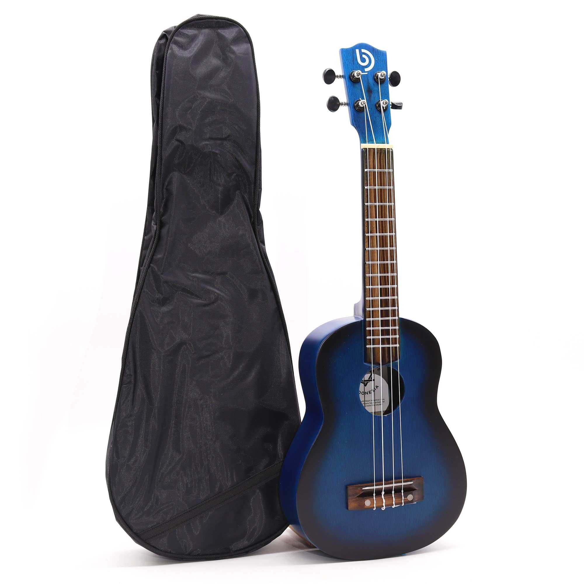 Artisan Made Blue Sunburst Ukulele 4 String Musical Instrument