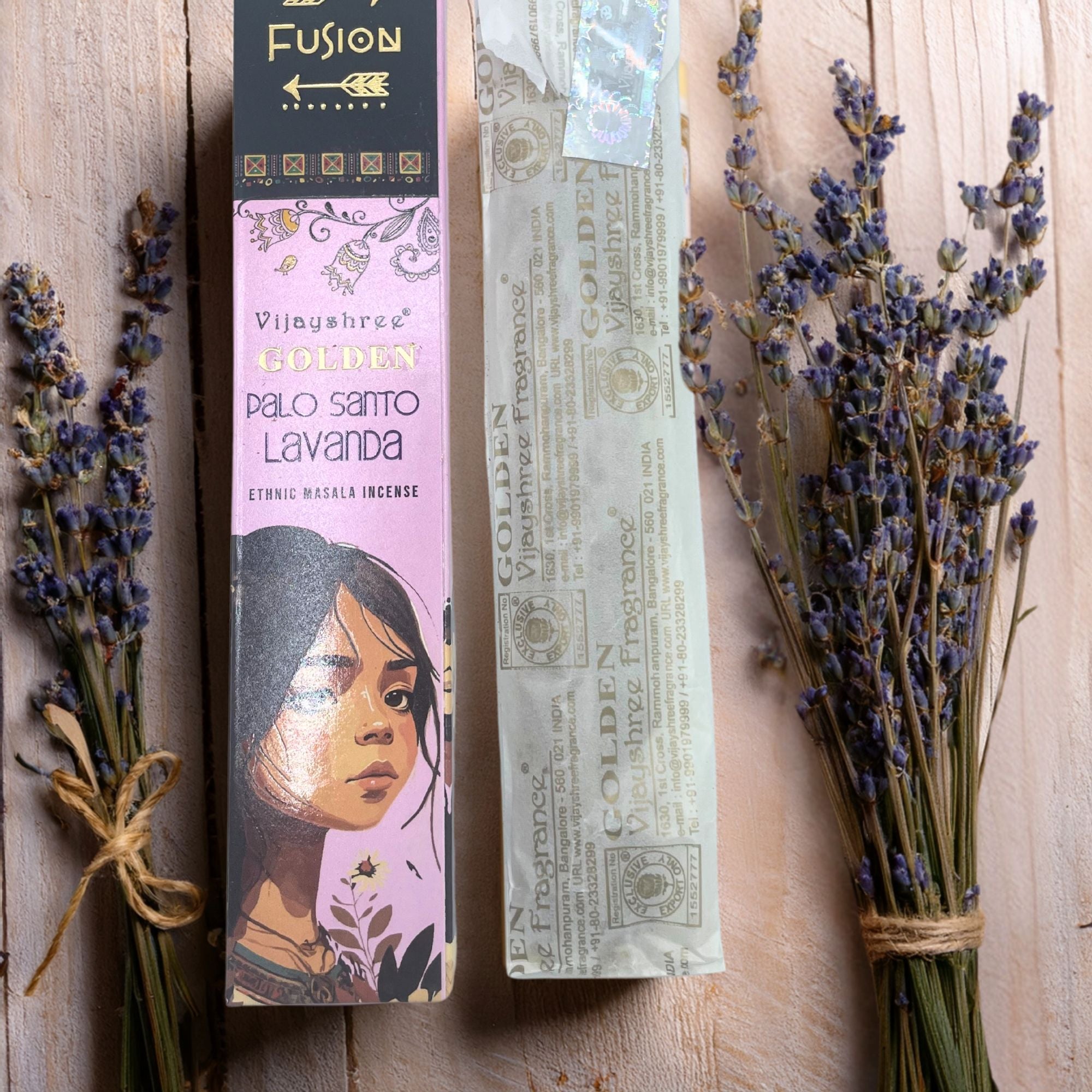 15g Golden Palo Santo and Lavender Incense Sticks for Relaxation