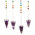 Orgonite Power Chakra Pendulum with Amethyst Gemstone Elegance