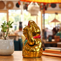 Japanese Lucky Money Cat Ornament – Shiny Gold 15cm