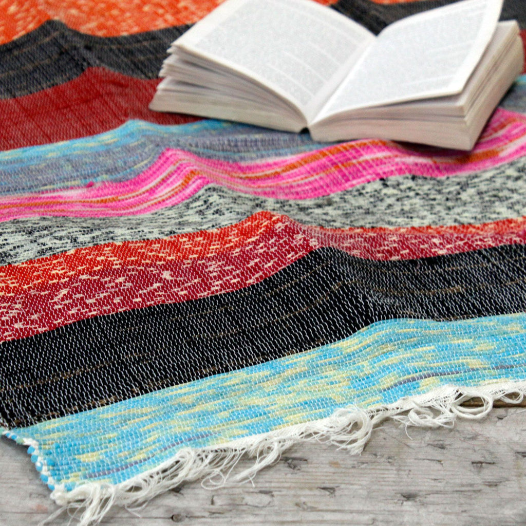 156 x 90cm Ultra Luxury Rag Rug in Natural for Home Interiors