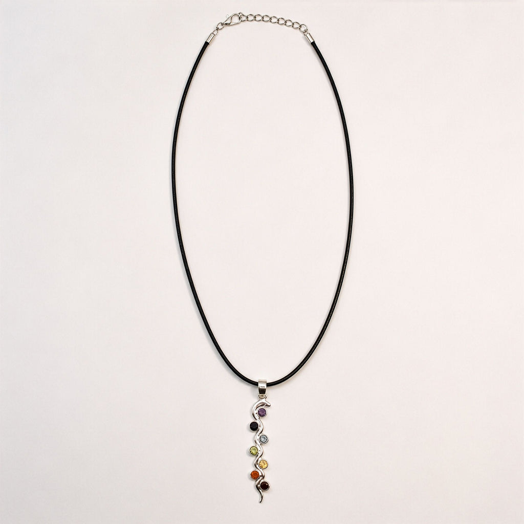 Indian Devotional Pendant Silver Plated with Snake Chakra Design