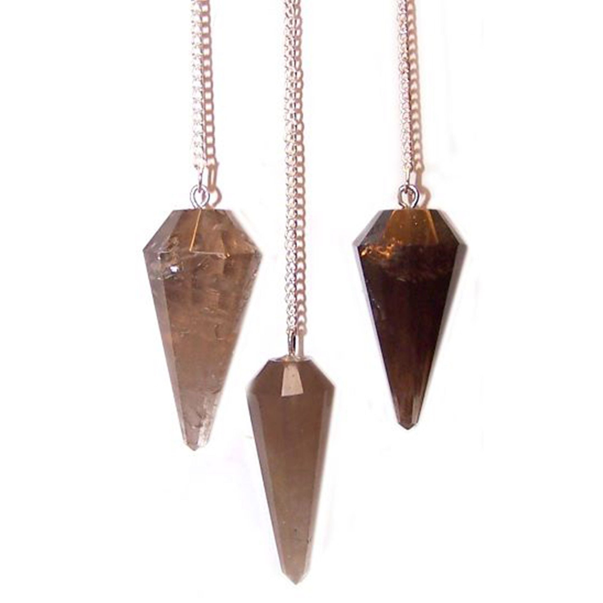 Magic Pendulum Smoky Quartz Gemstone with Silver Chain
