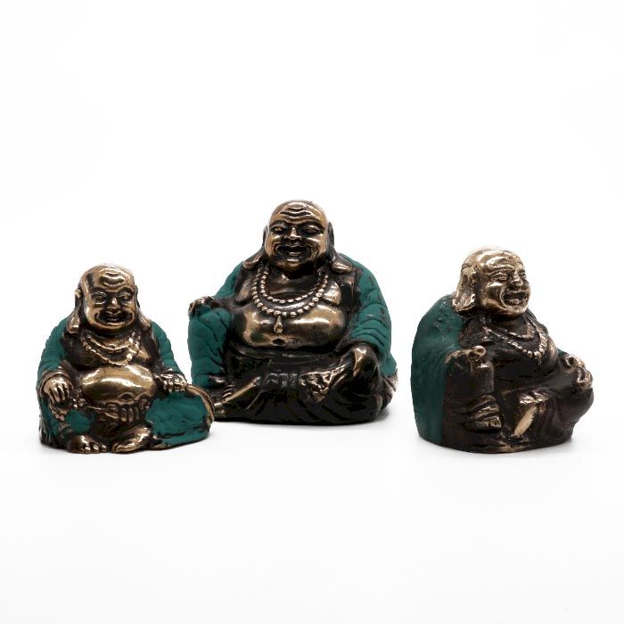 Set of 3 Happy Buddhas in Various Sizes for Home Decor Accents