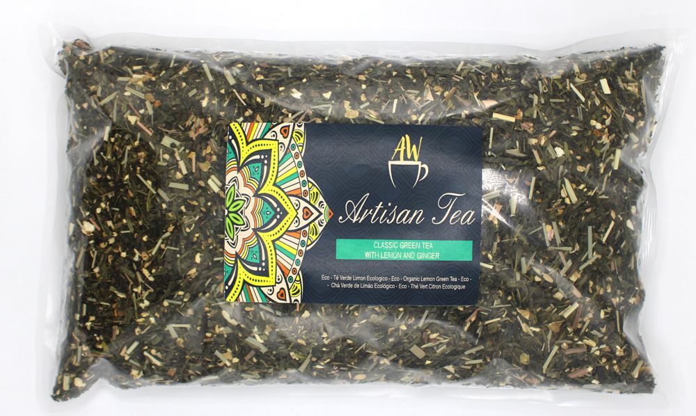 Eco Classic Green Tea with Lemon and Ginger 1Kg for Mornings