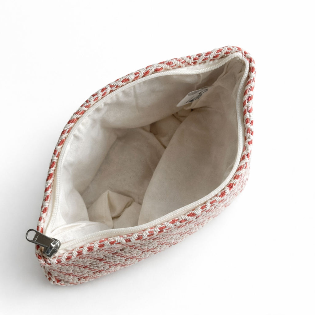 Nomad Sari Indian Jacquard Toiletry Bag with Coral Maze Design