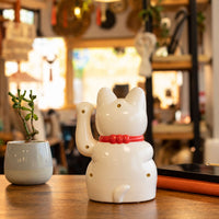 Japanese Lucky Money Cat Ornament – White 15cm