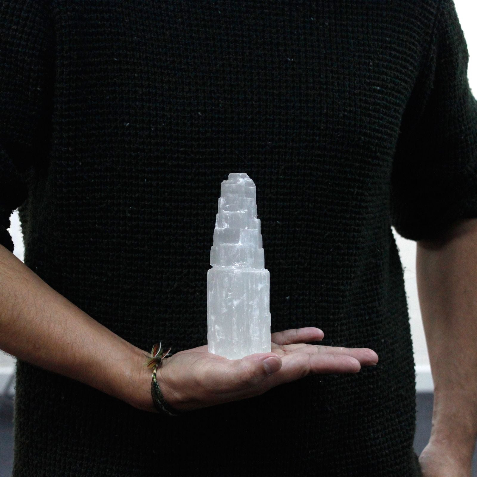 Natural Selenite Tower Unique 15 cm Crystal Display Piece