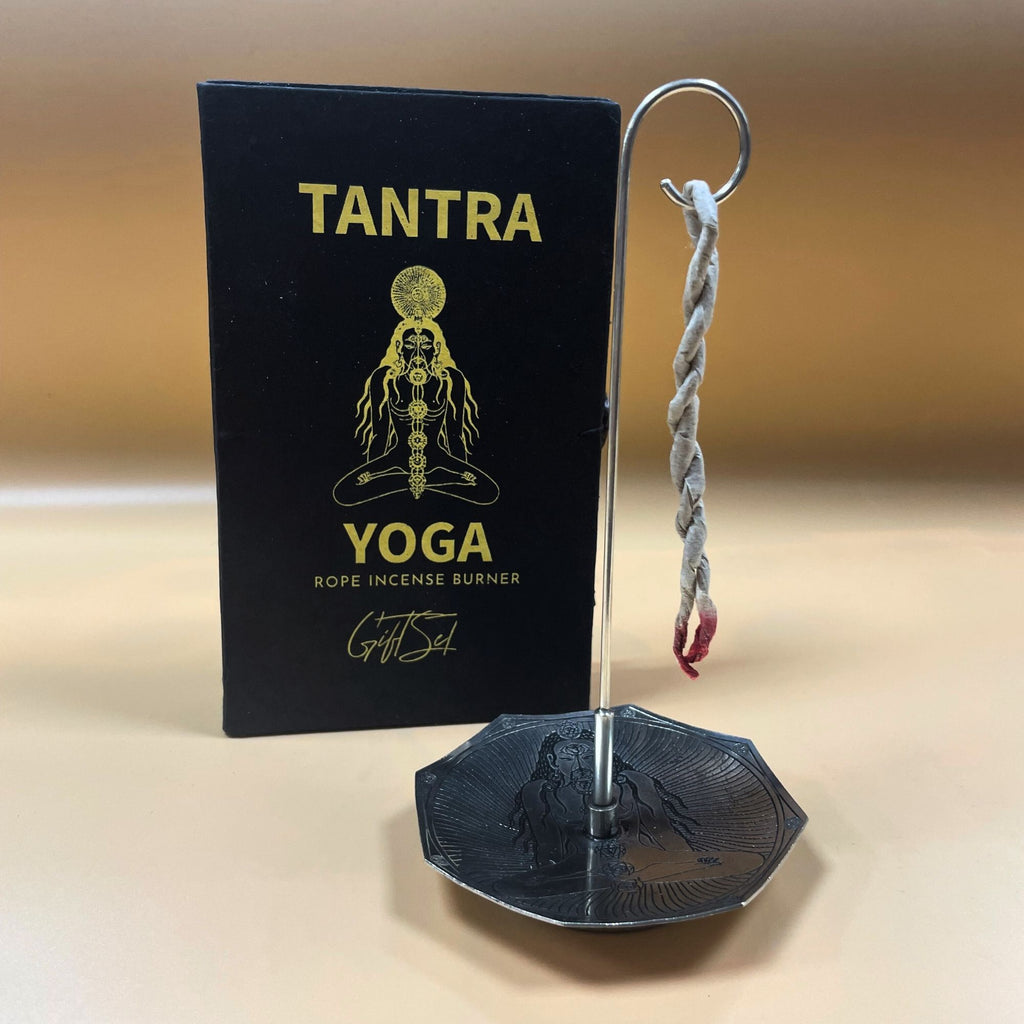 Rope Incense Set with Silver Plated Holder for Yoga Practice