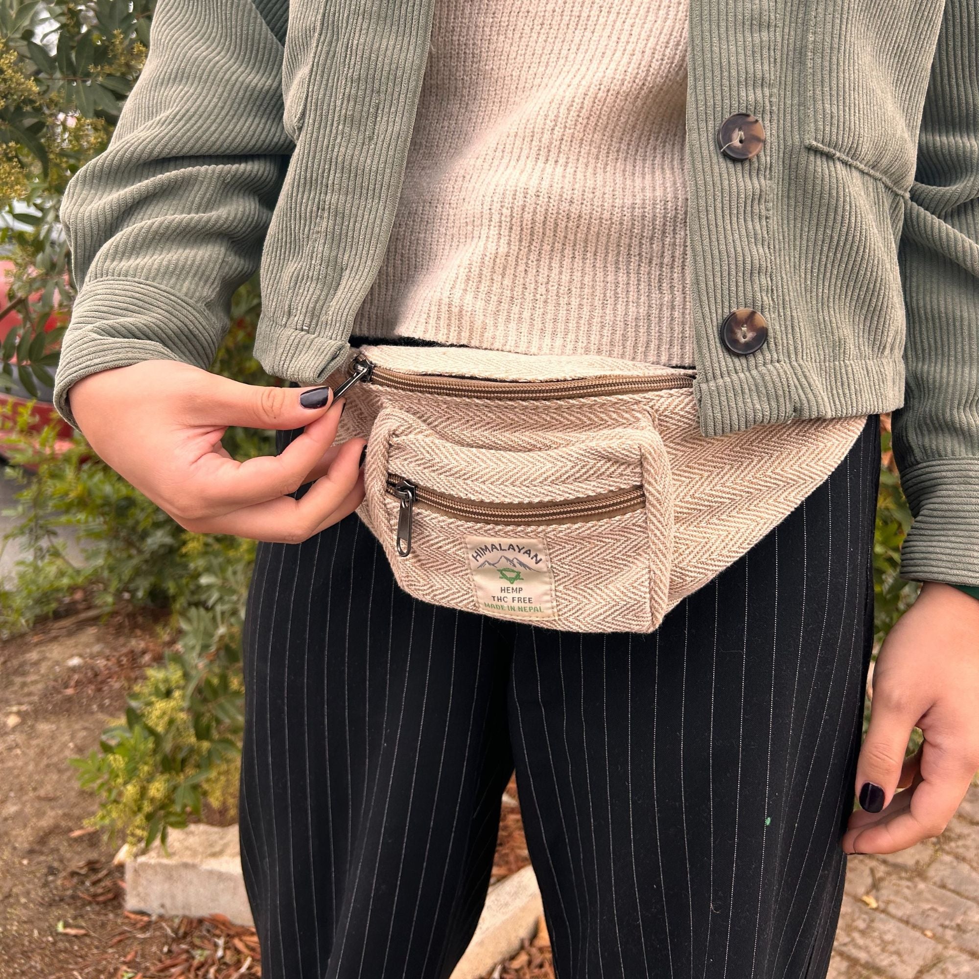 Cotton Hemp Style Belt Bag in Natural for Everyday Use