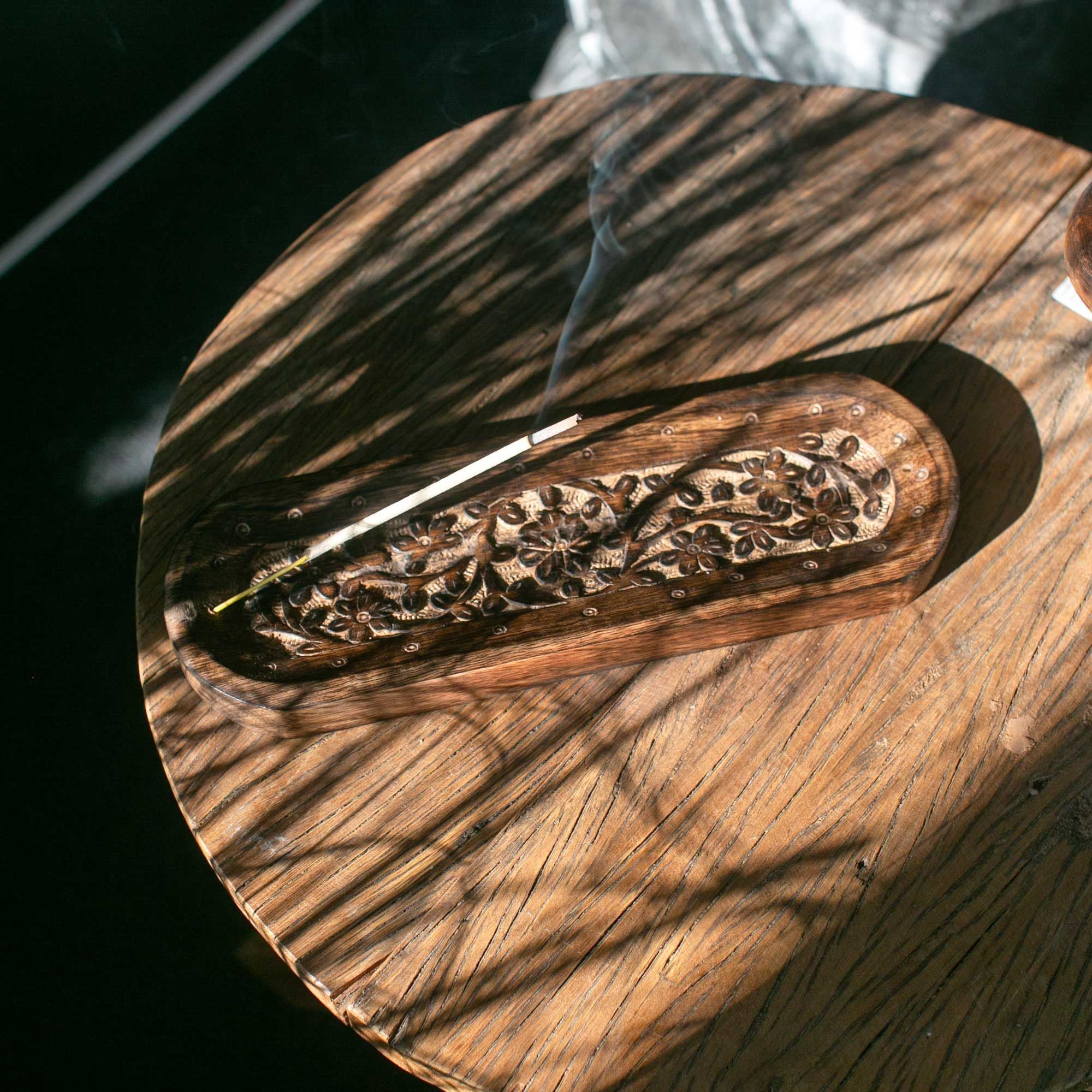 Large Incense Tray 30x10cm with Stunning Flower Design