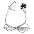 White Fitting Cable UK 1.5m Length for Electrical Adaptors Use