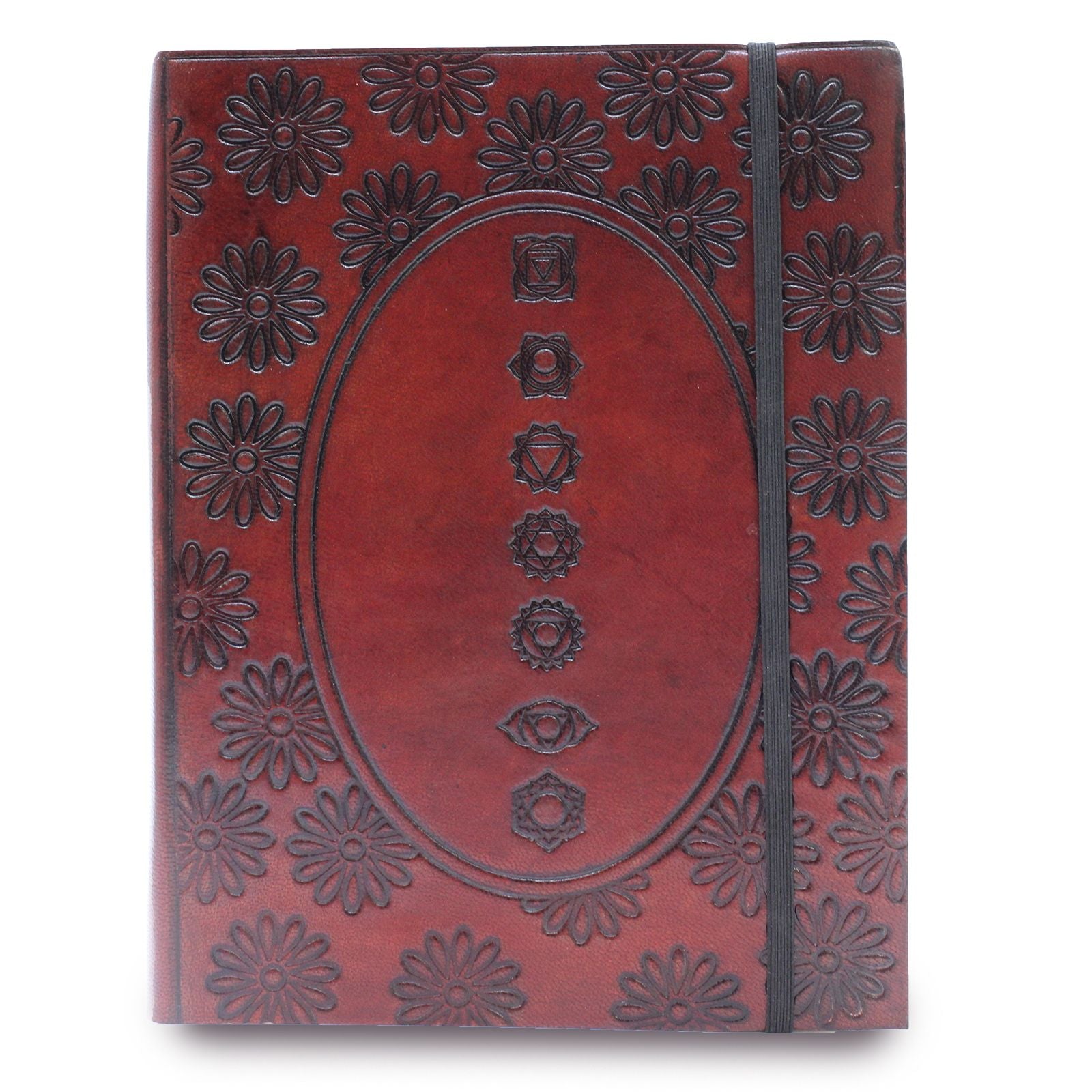 Chakra Mandala Medium Notebook with Strap for Daily Writing Use