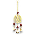 Indian Chimes with Brass Flower of Life and Rudraksha Beads