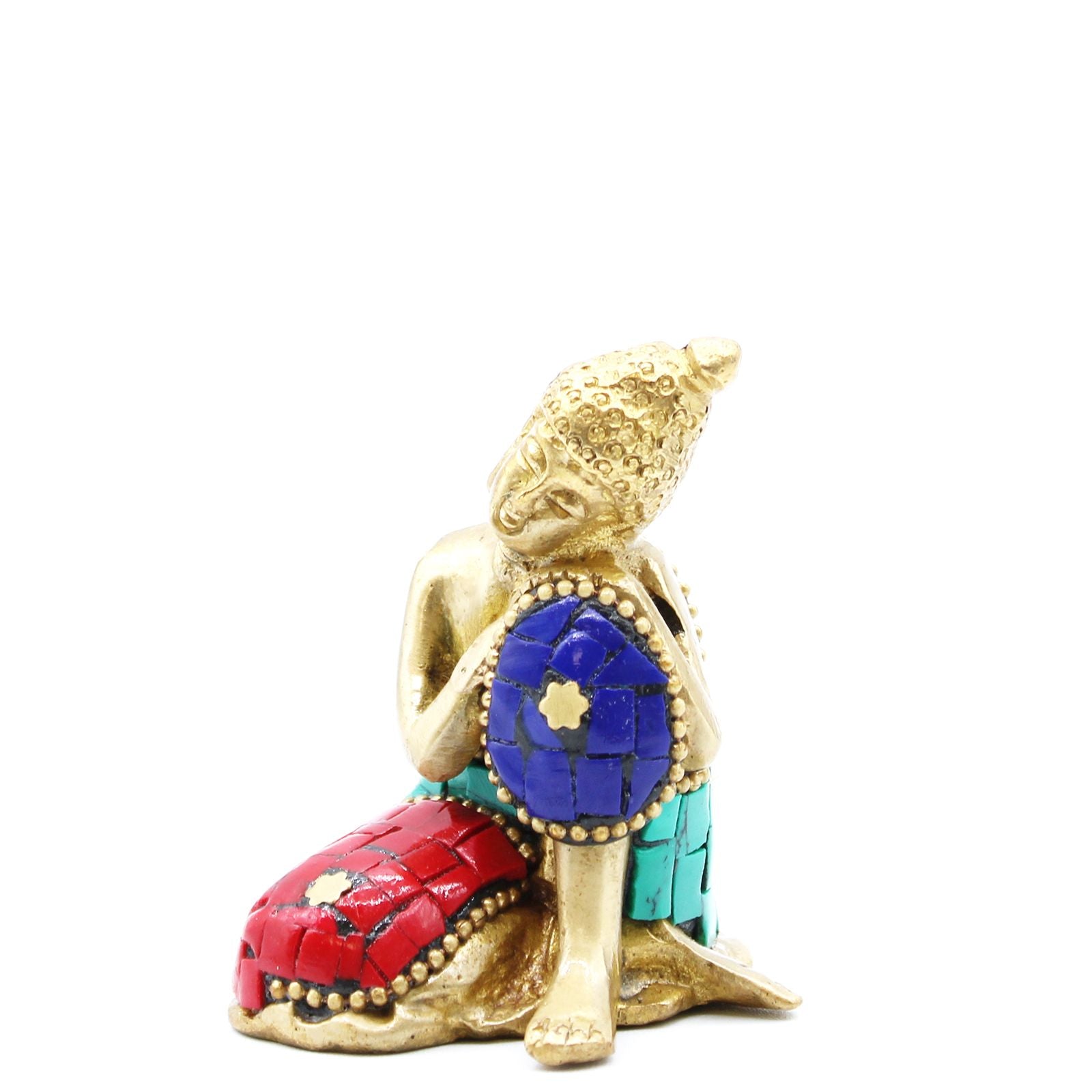 Brass Buddha Figure Thinking 6.5 cm Perfect for Home Decor Display