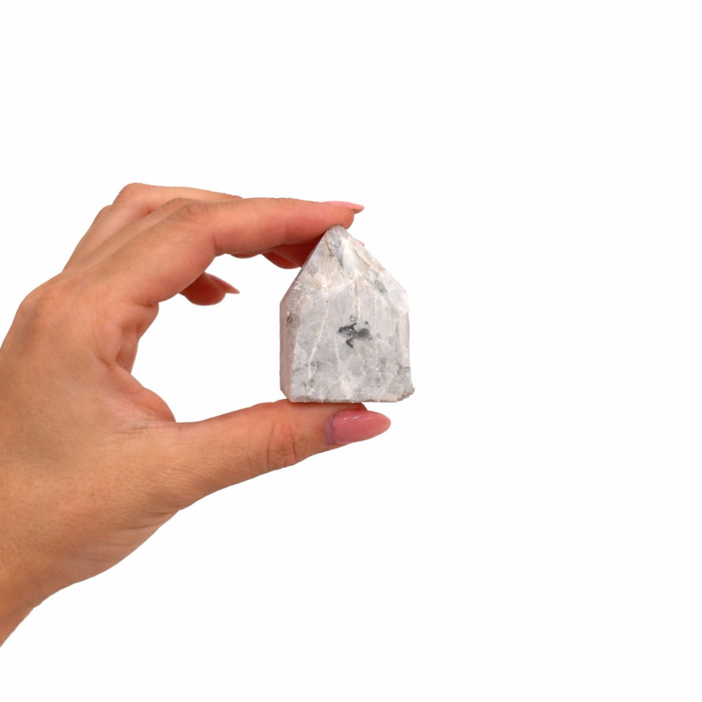 Rainbow Moonstone Gemstone Top Polished Points 5 to 6 Pieces