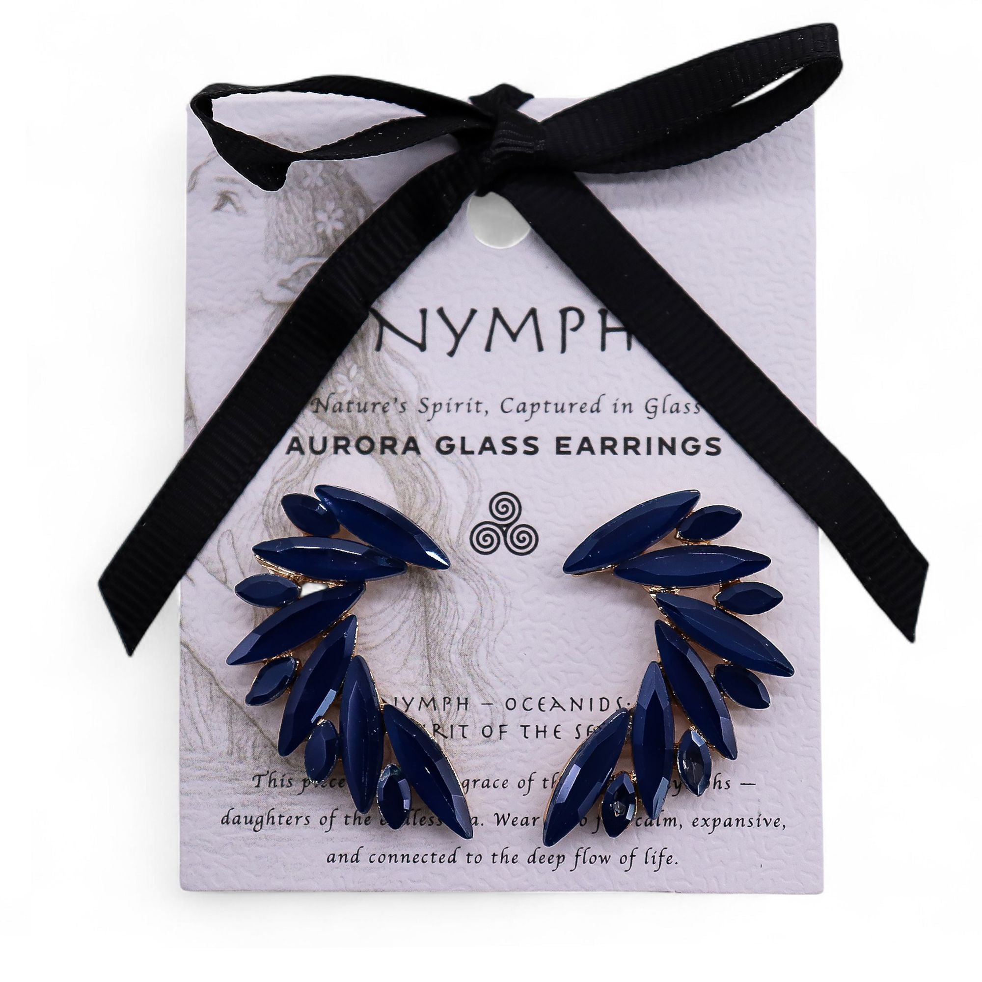 Royal Blue Vintage Glass Angel Wings Earrings for Stylish Elegance