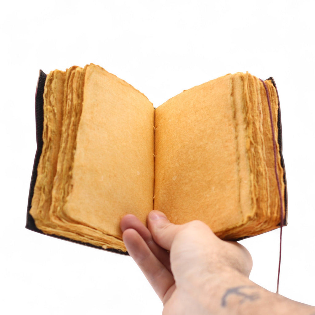 Fat Deckled Edge Leather Notebook for Daily Reflection and Travel