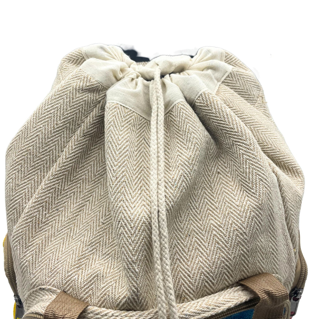 Tiedye Hemp Large Square Backpack with Vibrant Design