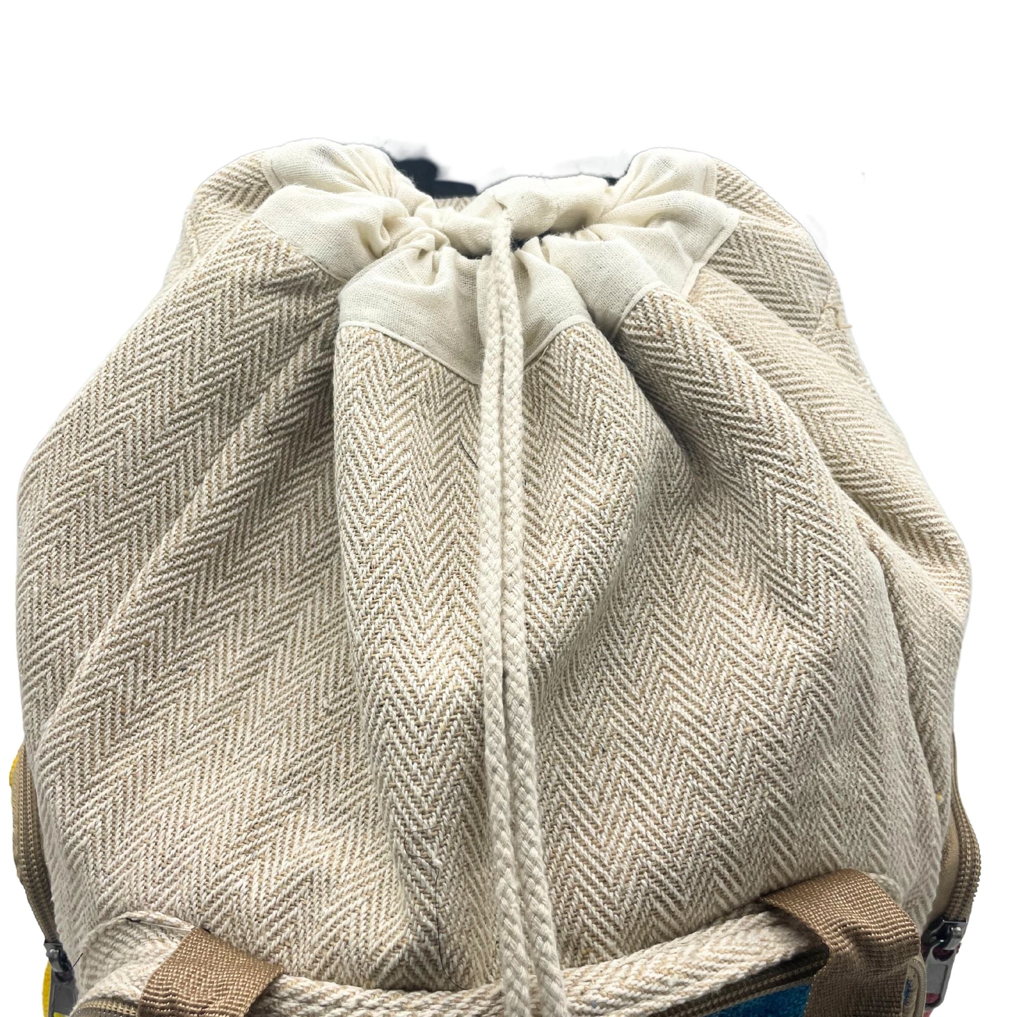 Tiedye Hemp Large Square Backpack with Vibrant Design