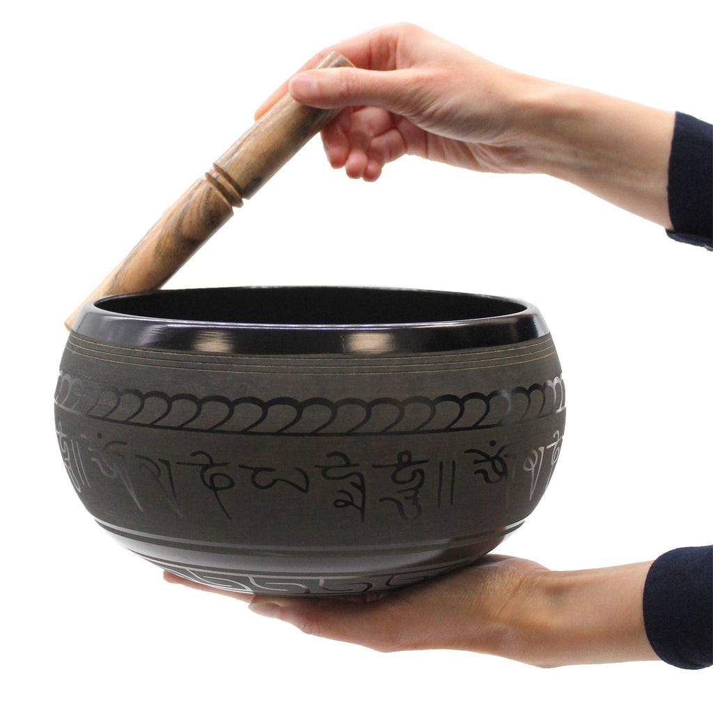 Extra Loud Singing Bowl with Five Buddha Design for Sound Baths
