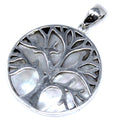 Tree of Life Silver Pendant 30mm with Mother of Pearl Charm