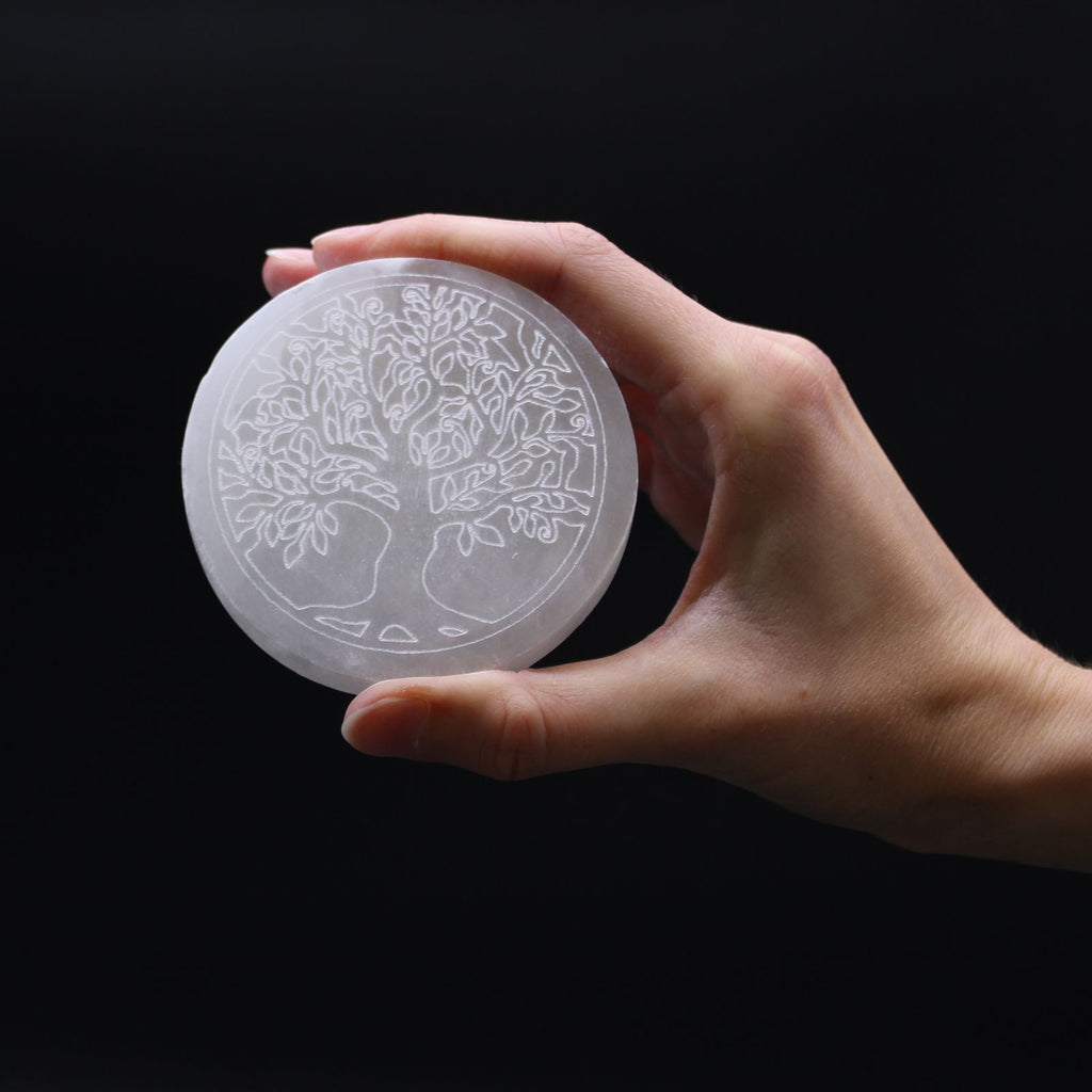 Small 8cm Charging Plate with Tree of Life Design for Decor