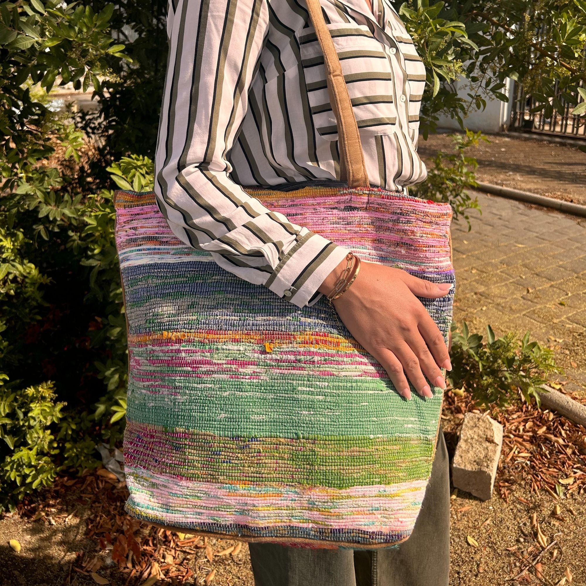 Recycled Big Rug Bag in Shades of Dusk for Stylish Storage