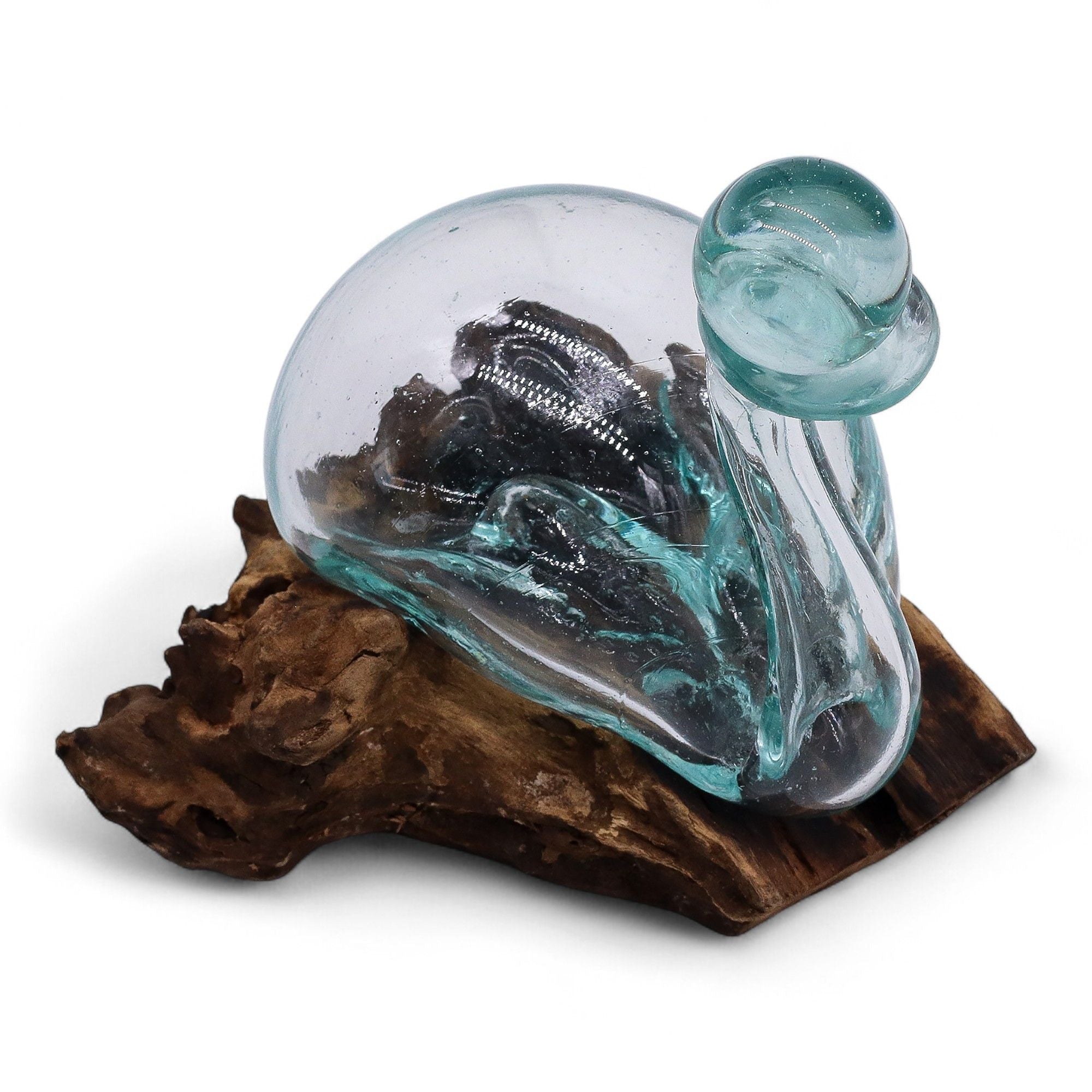 Unique Molten Glass Duck Decanter on Wood with Elegant Stopper