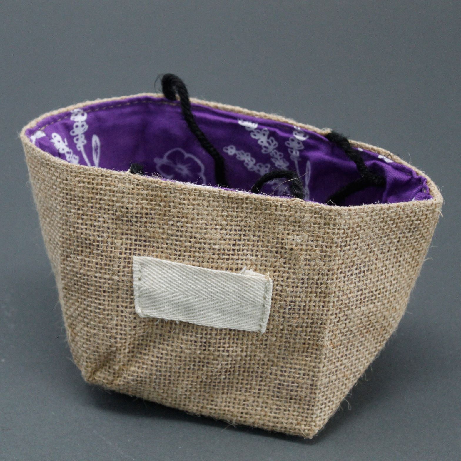 Natural Jute Cotton Gift Bag with Lavender Lining for Gifting