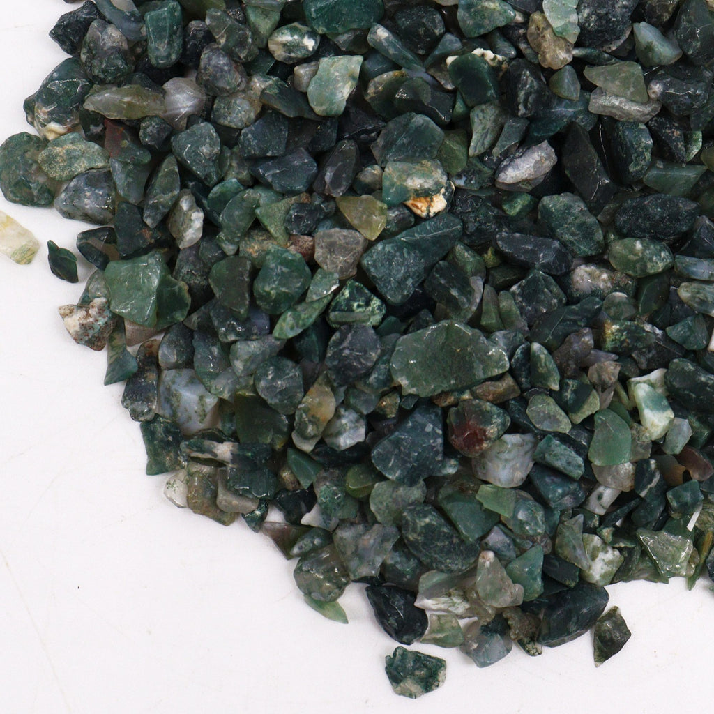 Moss Agate Gemstone Chips Bulk 1KG for Crafting and Home Decor