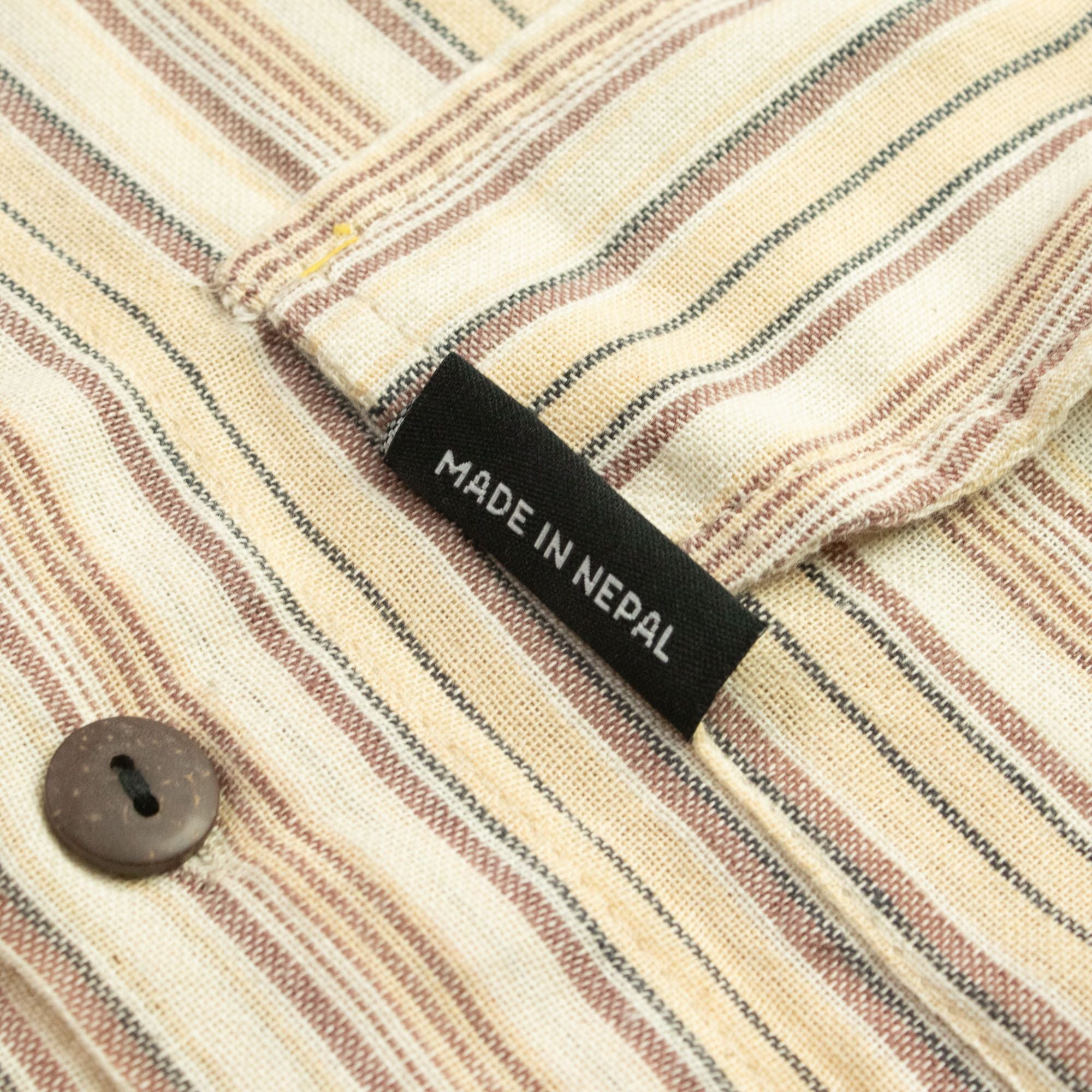 Nomad Sari Grandad Shirt in Brown Beige for Everyday Style