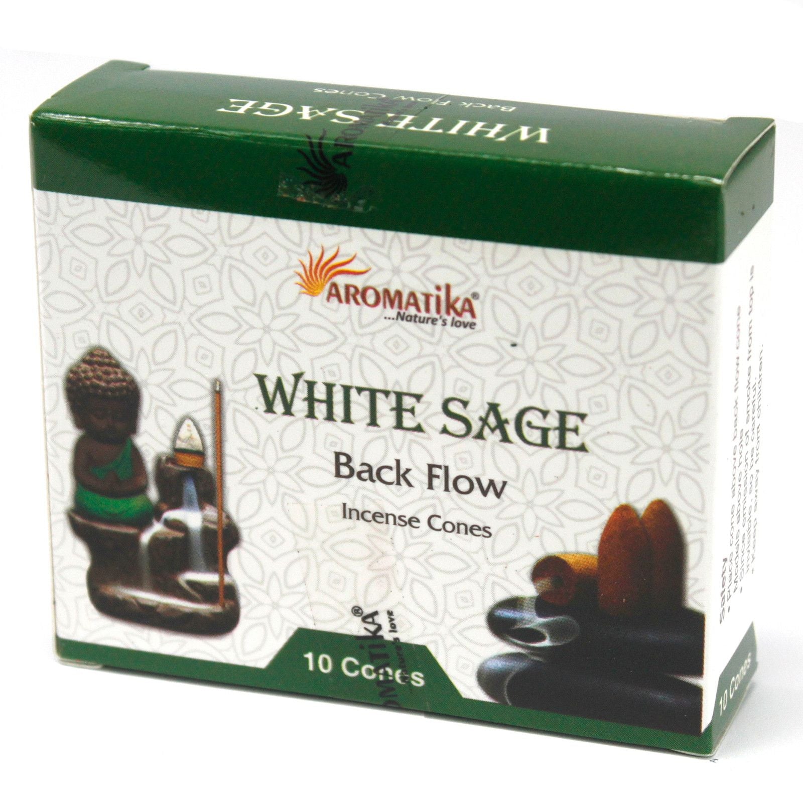 Aromatica Backflow Incense Cones White Sage for Home Fragrance