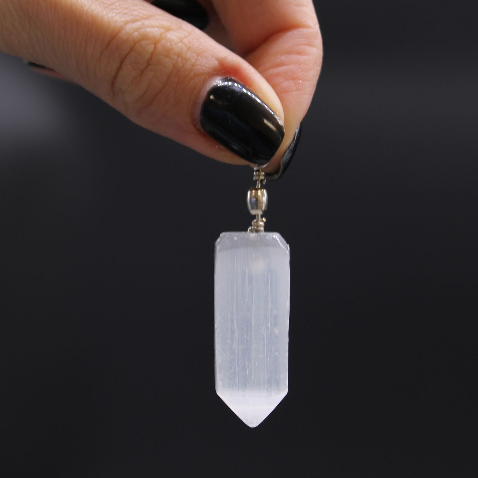 Selenite Obelisk Pendant for Stylish Everyday Fashion Accessory