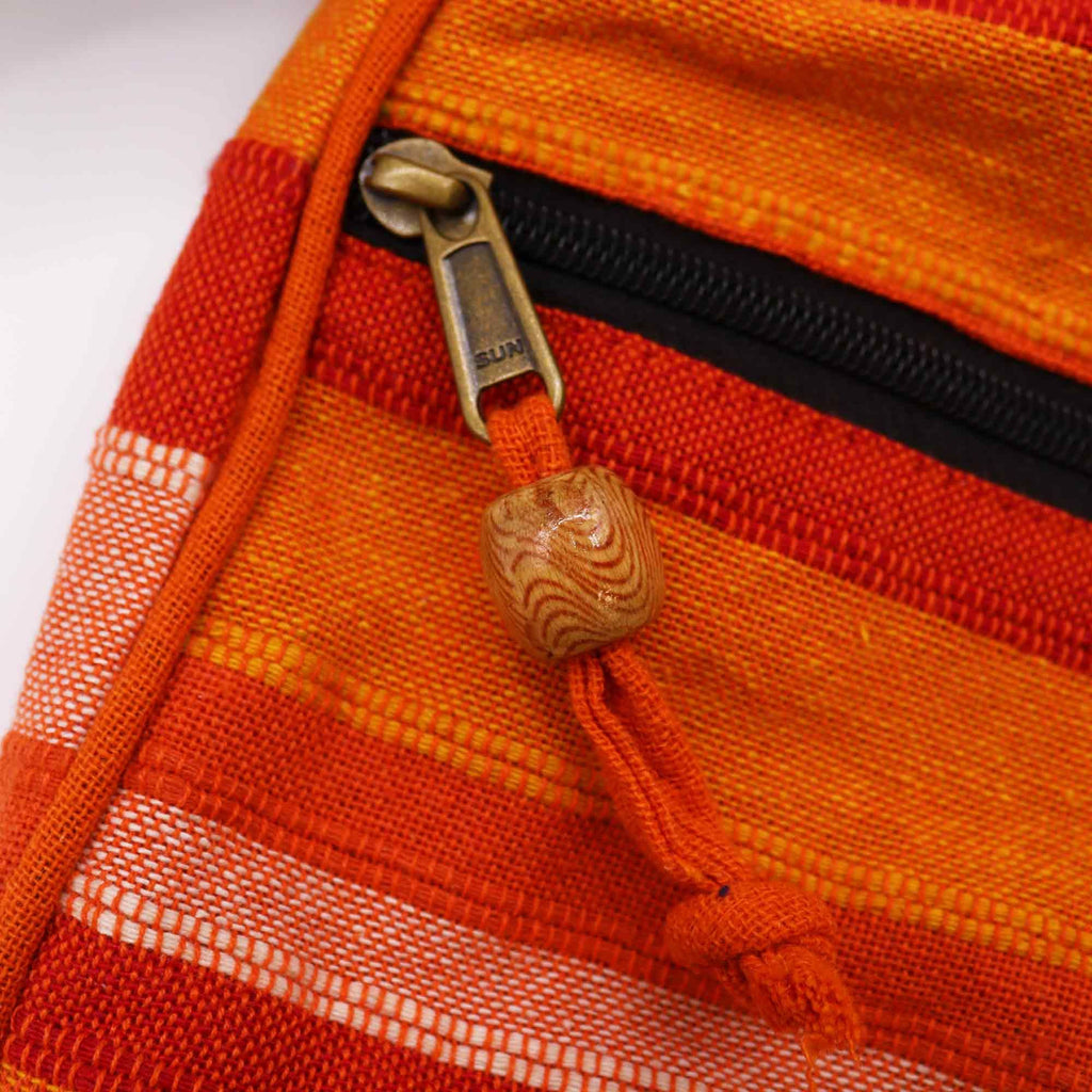 Lrg Nepal Sling Bag in Sunrise Orange with Adjustable Strap