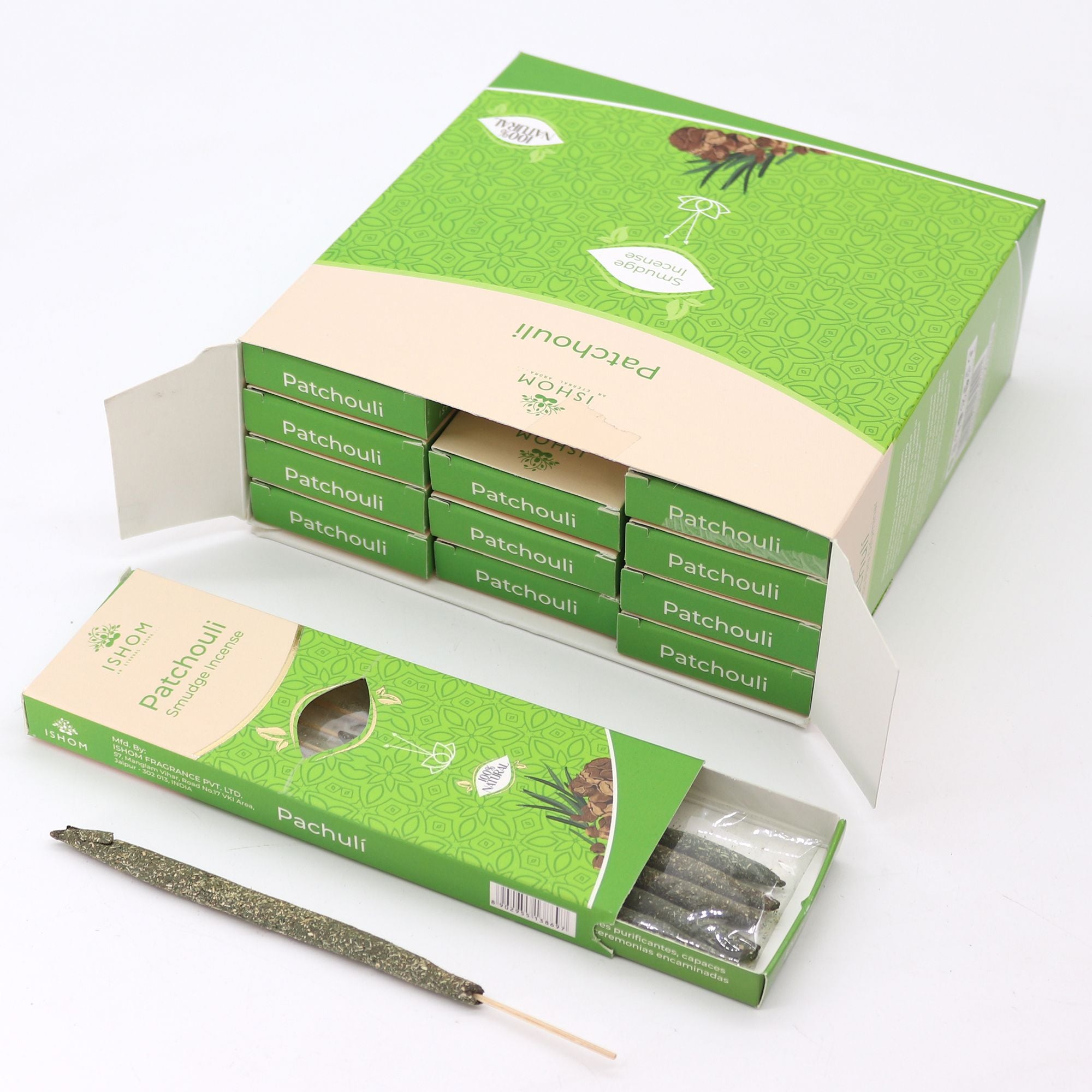 Ishom Smudge Incense Patchouli for Home Fragrance and Relaxation