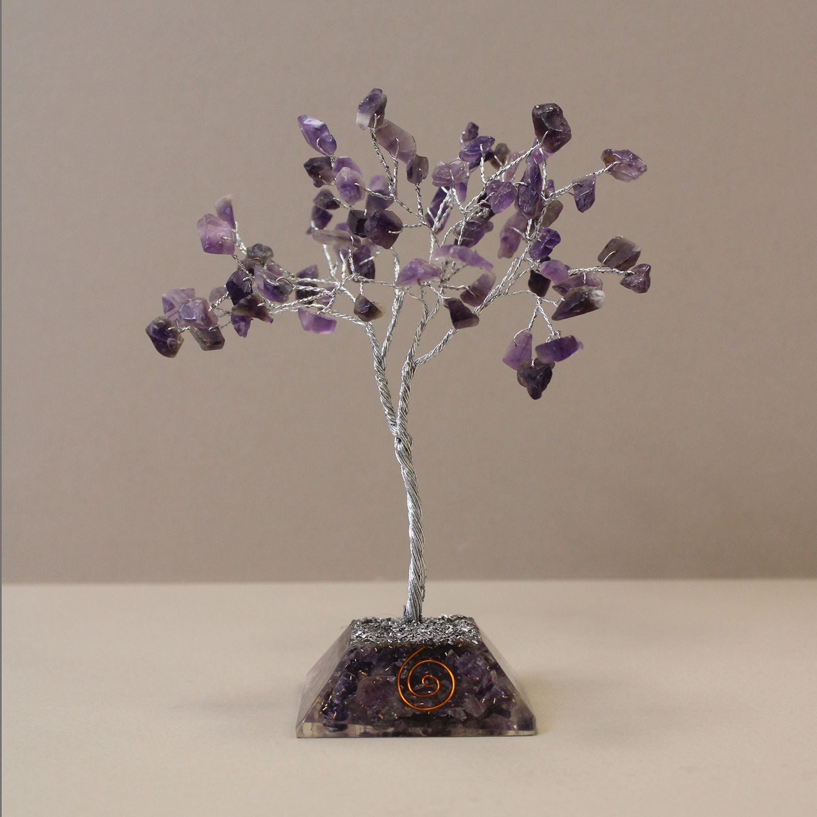 Amethyst Gemstone Tree with Orgonite Base 80 Stone Decorative Piece
