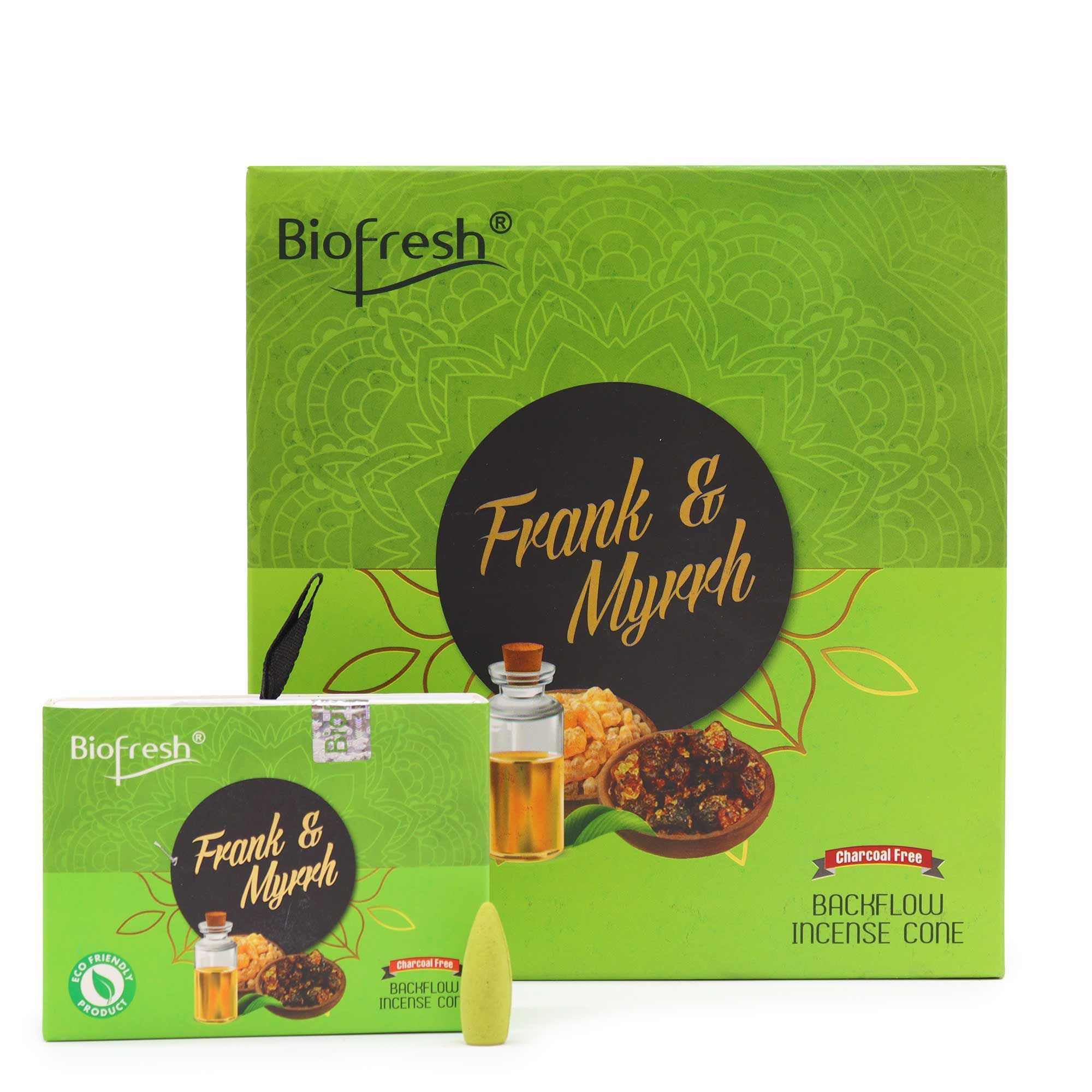 Biofresh Backflow Incense Cones Frank & Myrrh for Relaxation