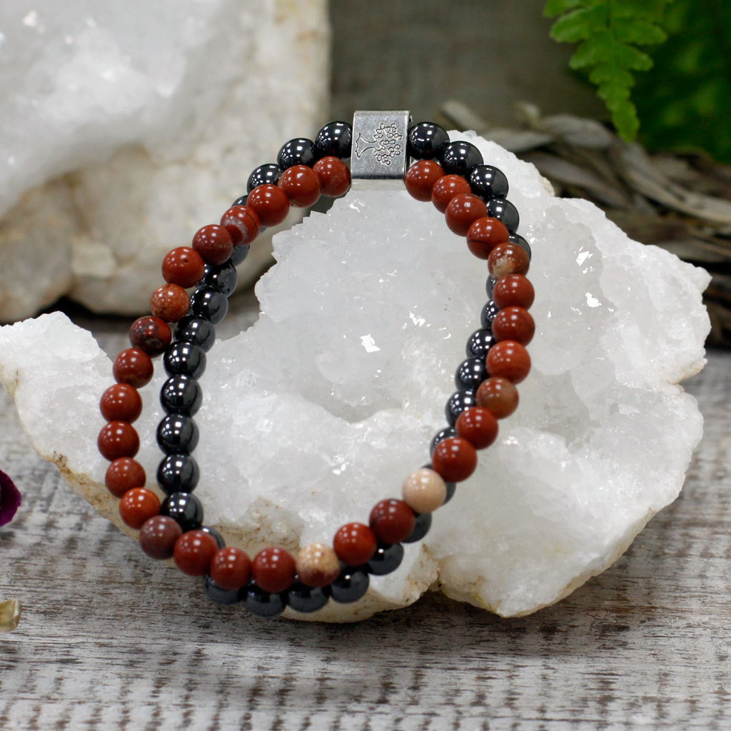 Magnetic Gemstone Bracelet in Redstone for Stylish Occasions