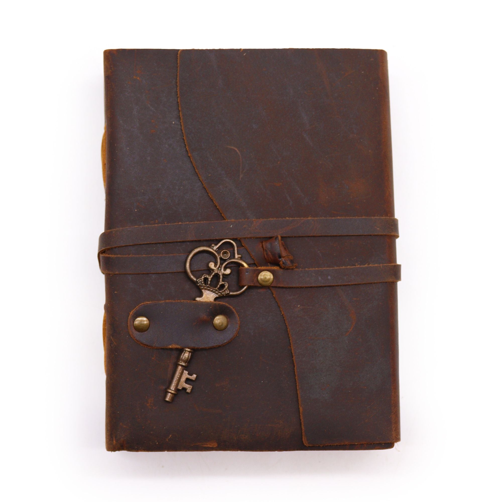 Oiled Leather Journal with Key and 200 Deckle Edged Pages